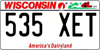 WI license plate 535XET