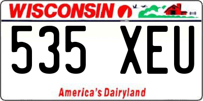 WI license plate 535XEU