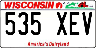 WI license plate 535XEV