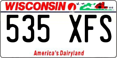WI license plate 535XFS