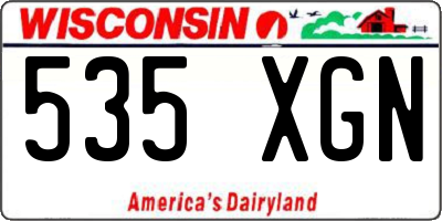 WI license plate 535XGN