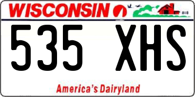 WI license plate 535XHS