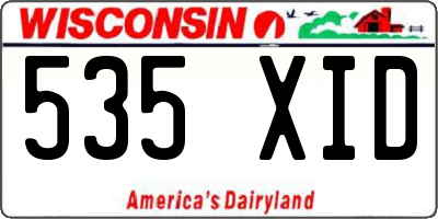 WI license plate 535XID