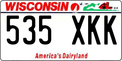 WI license plate 535XKK