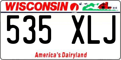 WI license plate 535XLJ