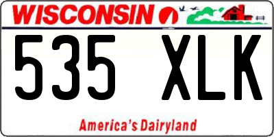 WI license plate 535XLK