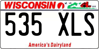 WI license plate 535XLS