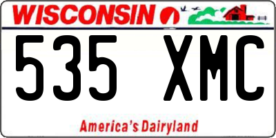 WI license plate 535XMC