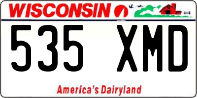 WI license plate 535XMD