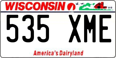 WI license plate 535XME