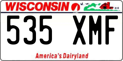 WI license plate 535XMF