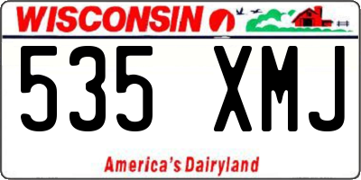 WI license plate 535XMJ