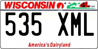 WI license plate 535XML