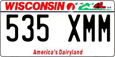 WI license plate 535XMM