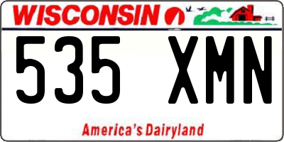 WI license plate 535XMN