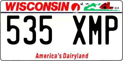 WI license plate 535XMP