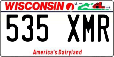 WI license plate 535XMR