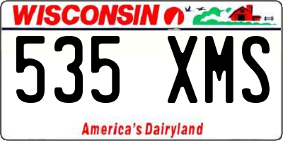 WI license plate 535XMS
