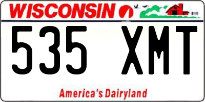 WI license plate 535XMT
