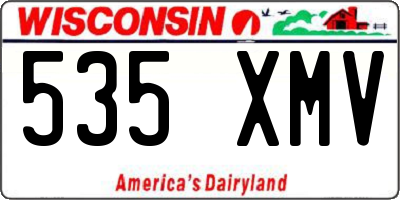 WI license plate 535XMV
