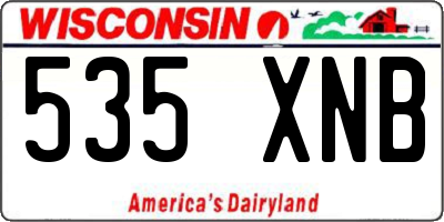 WI license plate 535XNB
