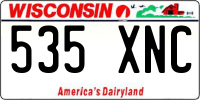 WI license plate 535XNC