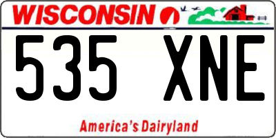 WI license plate 535XNE