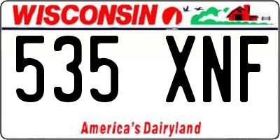 WI license plate 535XNF