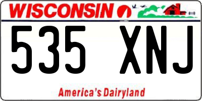 WI license plate 535XNJ