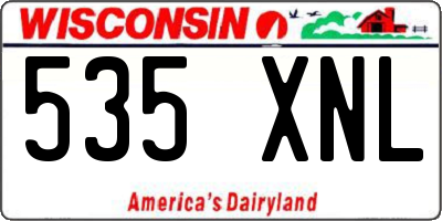 WI license plate 535XNL