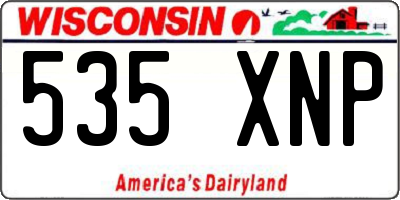WI license plate 535XNP