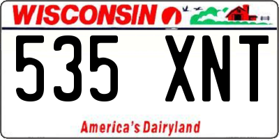 WI license plate 535XNT