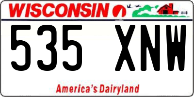 WI license plate 535XNW