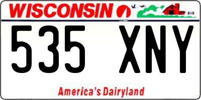 WI license plate 535XNY