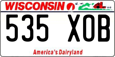 WI license plate 535XOB