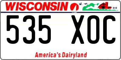 WI license plate 535XOC