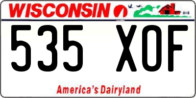 WI license plate 535XOF