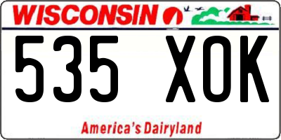 WI license plate 535XOK