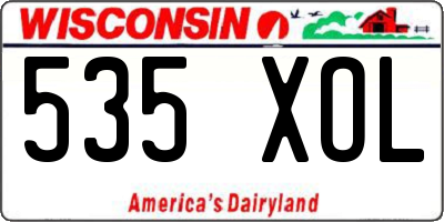 WI license plate 535XOL