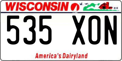 WI license plate 535XON