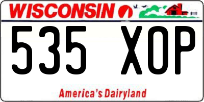 WI license plate 535XOP