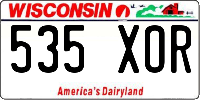 WI license plate 535XOR
