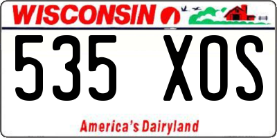 WI license plate 535XOS