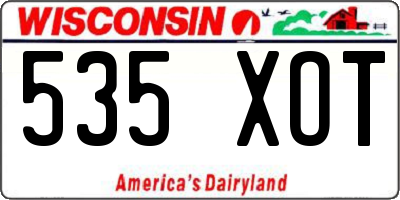 WI license plate 535XOT