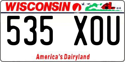 WI license plate 535XOU
