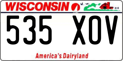WI license plate 535XOV