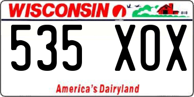 WI license plate 535XOX