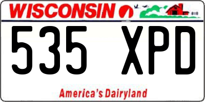 WI license plate 535XPD