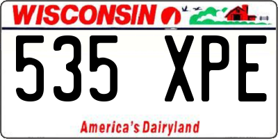 WI license plate 535XPE
