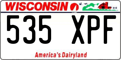 WI license plate 535XPF